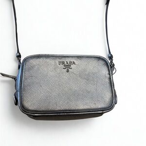 Prada Metallic Saffiano Camera Crossbody